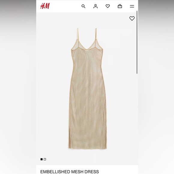 H&M Dresses & Skirts - H&m - Sparkling Mesh Dress in Gold and Beige - XXL - NEW!